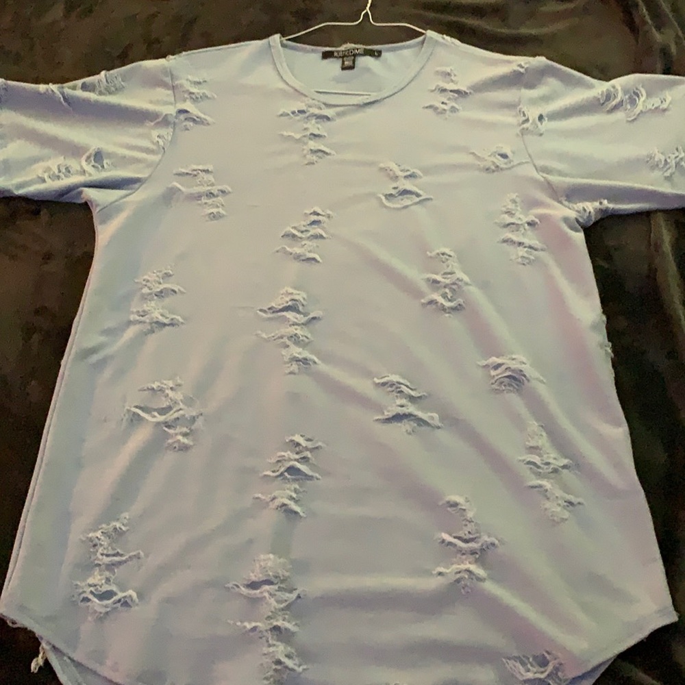 Light blue Rustic Dime Long Body shirt